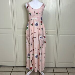ROMEO ROMEO Pink Floral Maxi Dress With Pockets Size M